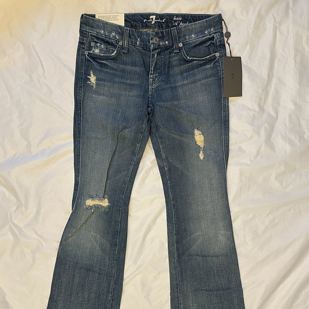 7 For All Mankind Jeans Lexie "A" Pocket Women's Flare Leg Size 25 Made in USA